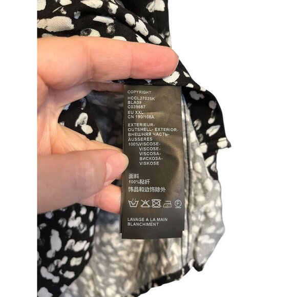 The Kooples Black & White Printed Button-Up Long Sleeve Shirt L & XXL - Picture 4 of 5